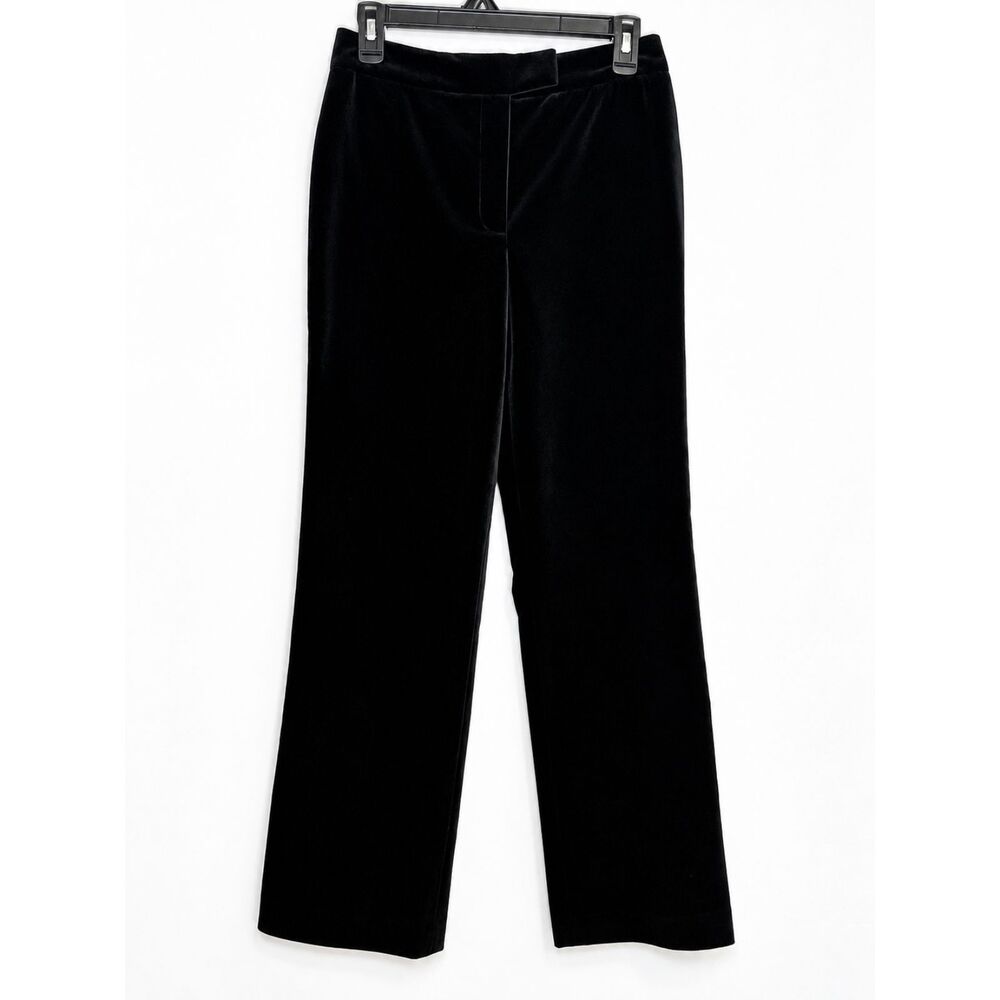 Brooks Brothers Black Velvet Straight Leg Pants Women’s Size 2